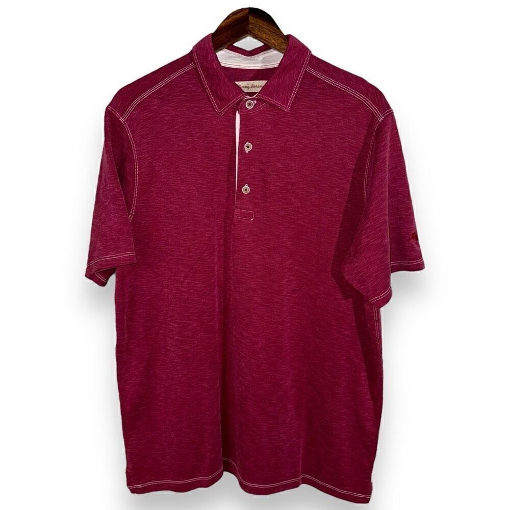 Red Tommy Bahama Modal Polo Shirt Size L